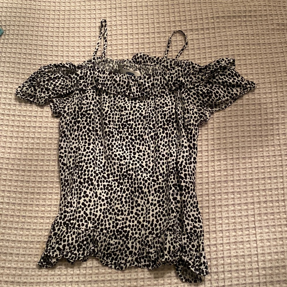 Black and White Cheetah Print Blouse